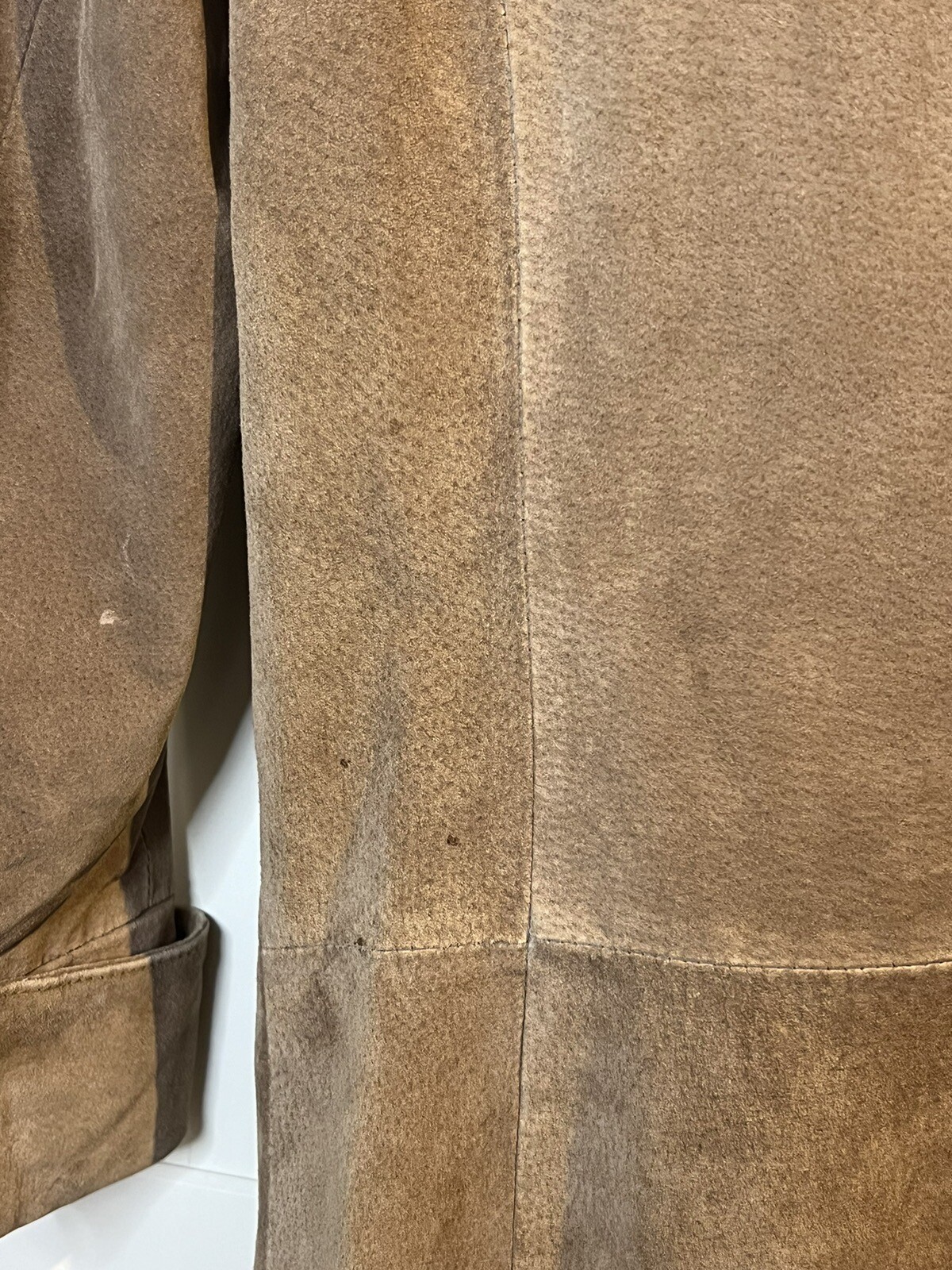 Suede Trench Coat Russet Brown Split End Ltd 70’s Medium Full Zip US Vintage