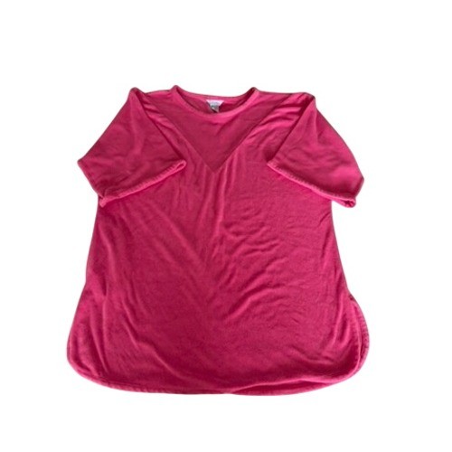 VTG! „At HomeWear” Hot Pink Terry Cloth Mesh V-Inset Top 2XL Loungewear RARE!!