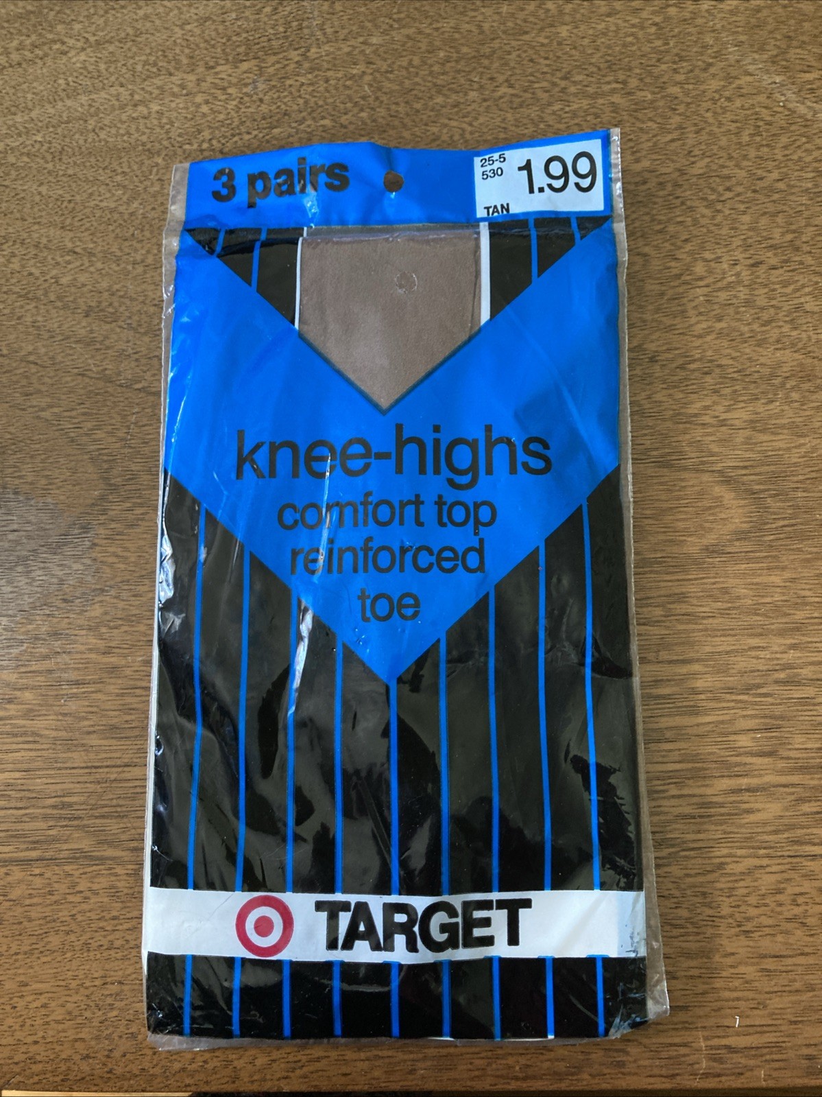 VTG 1970s Target Knee High Stockings 3 Pair Pack NOS Tan Sheer Reinforced Toe