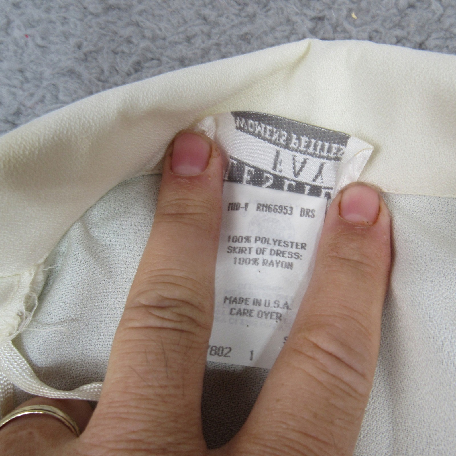 Leslie Fay Vintage Womens Petites Midi Dress Cream Diamond Print Belted Size 20P