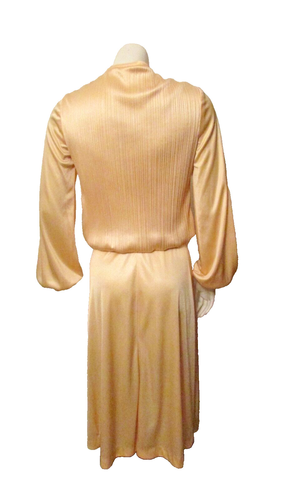 70’s Sue Brett Pleated Blouson Keyhole Disco Dance Clubwear Dress 7/8 USA made