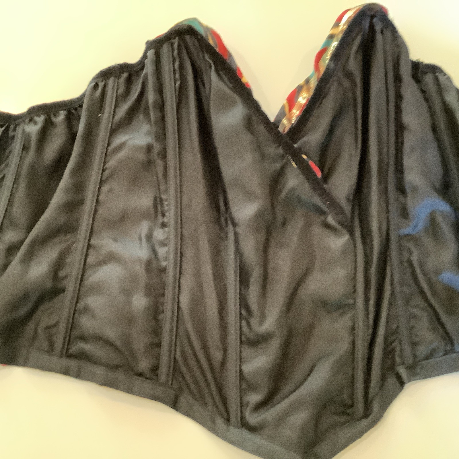 Vtg Jeune Europe France Gold Silk Lurex Print Draped Bustier 32, 34 Small WOW