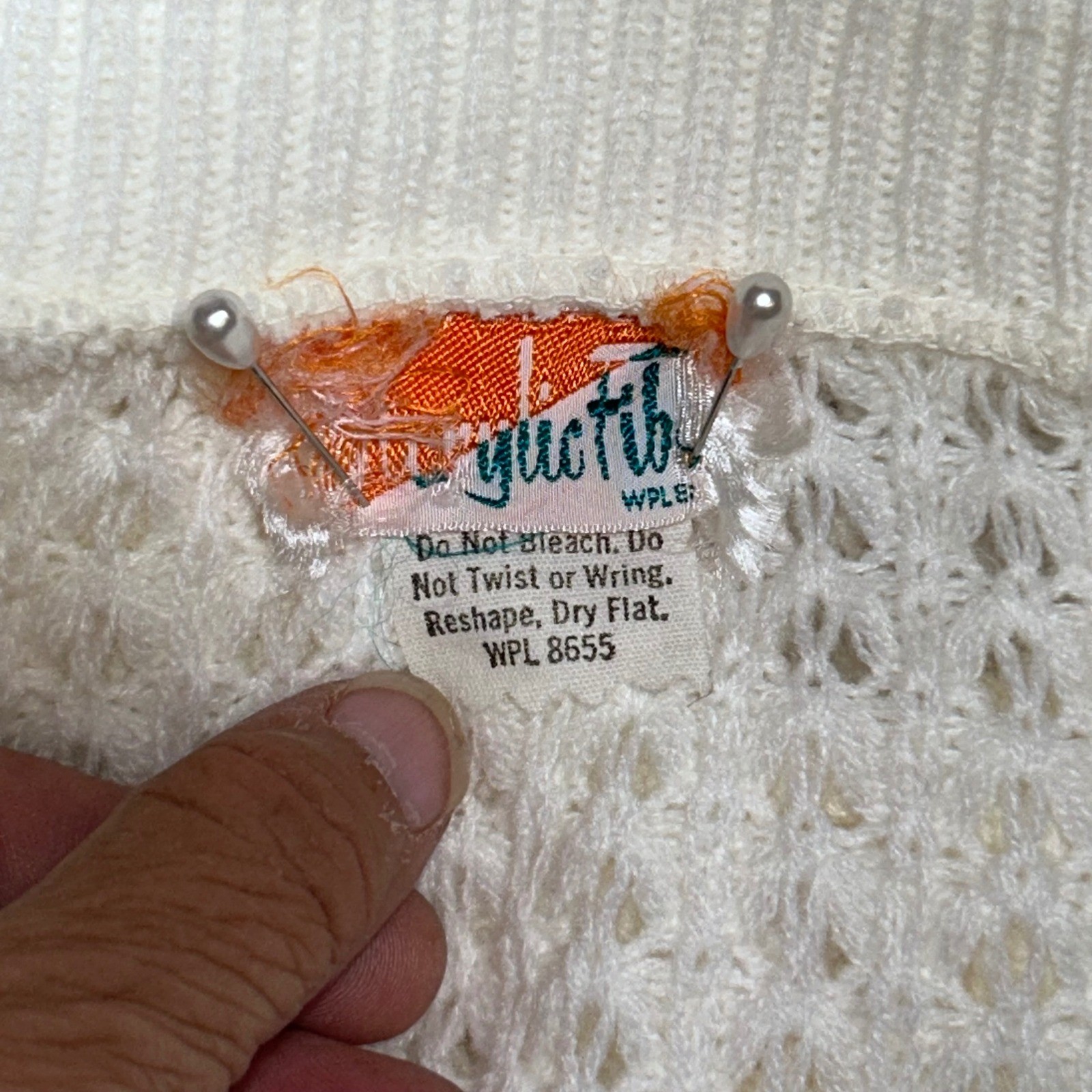 Vintage White Knit Button Front Fringe Cape Wrap Poncho with Arm Slits