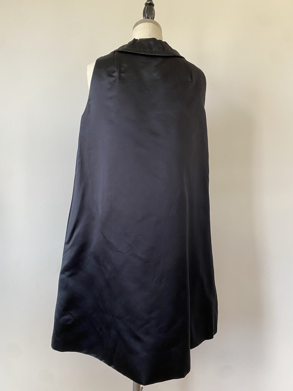 Bill Blass For Maurice Rentner Vintage 1960’s Black Satin A Line Mod Mini Dress
