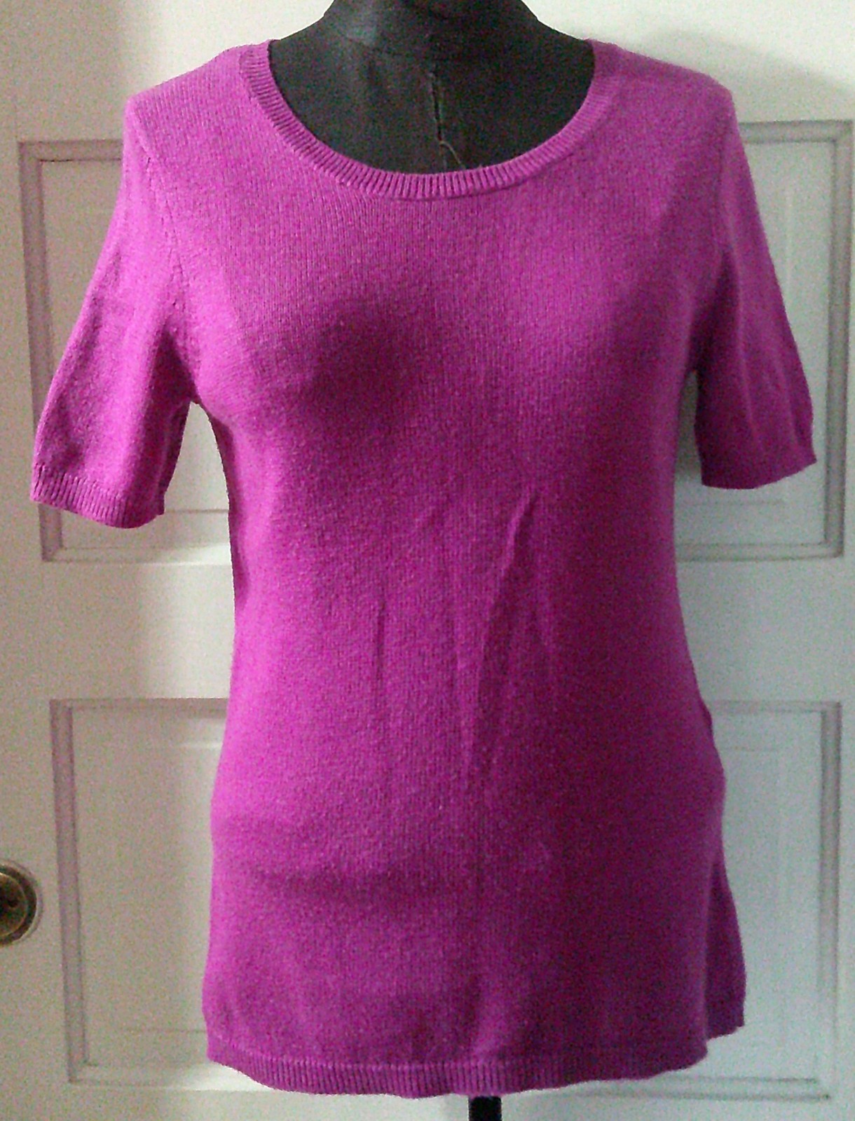 90’s GAP Fuscia Pink Purple WOOL Blend SS Sweater Top S