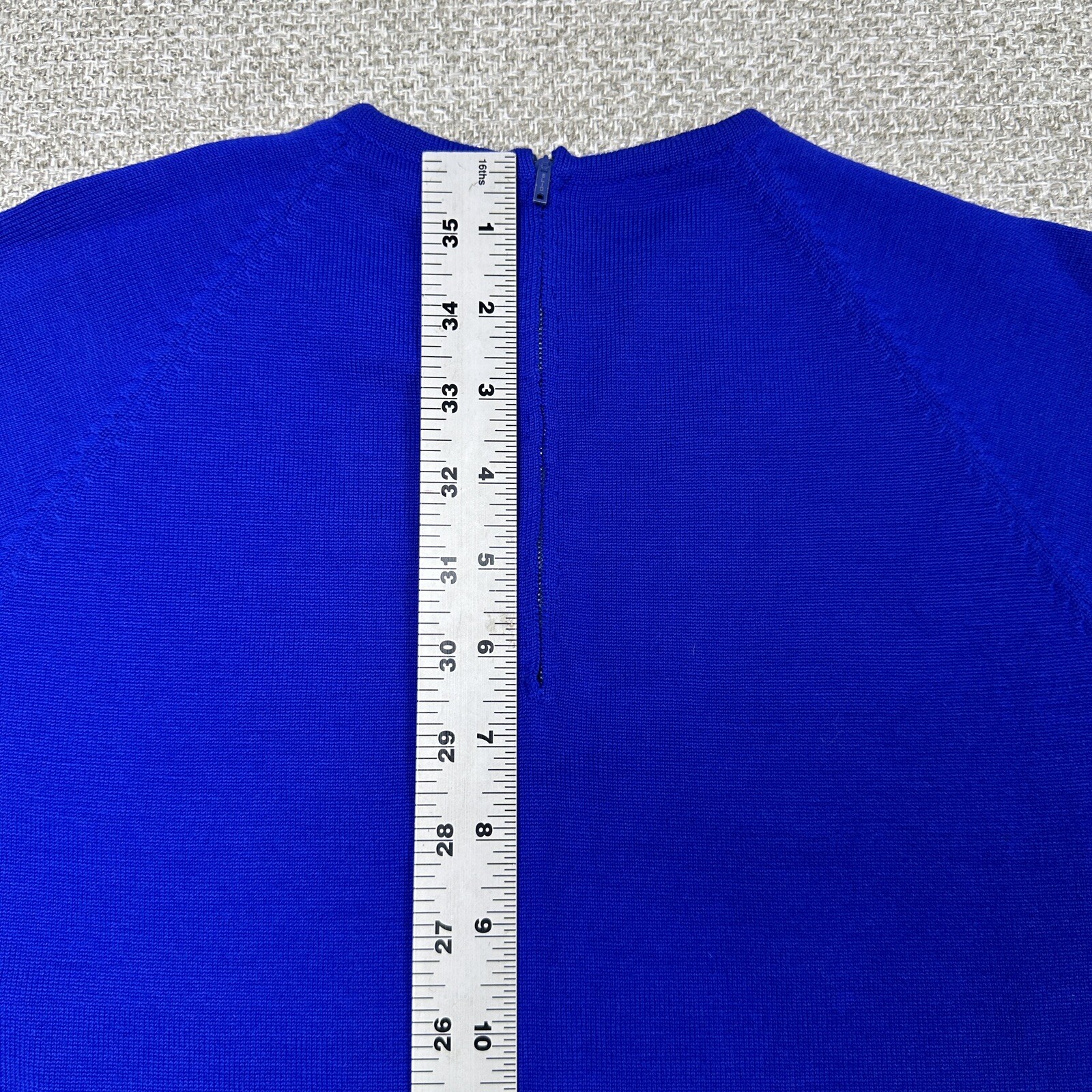 50s Amalfi Imports 3 Pc Italian Wool Knit Womens Suit Blue Pencil Skirt Sz L 12