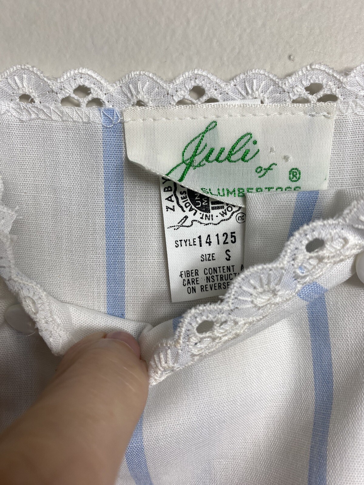 Vintage Juli New w Tags Cottagecore Prairie Peasant Eyelet Lace Sleep Day Dress
