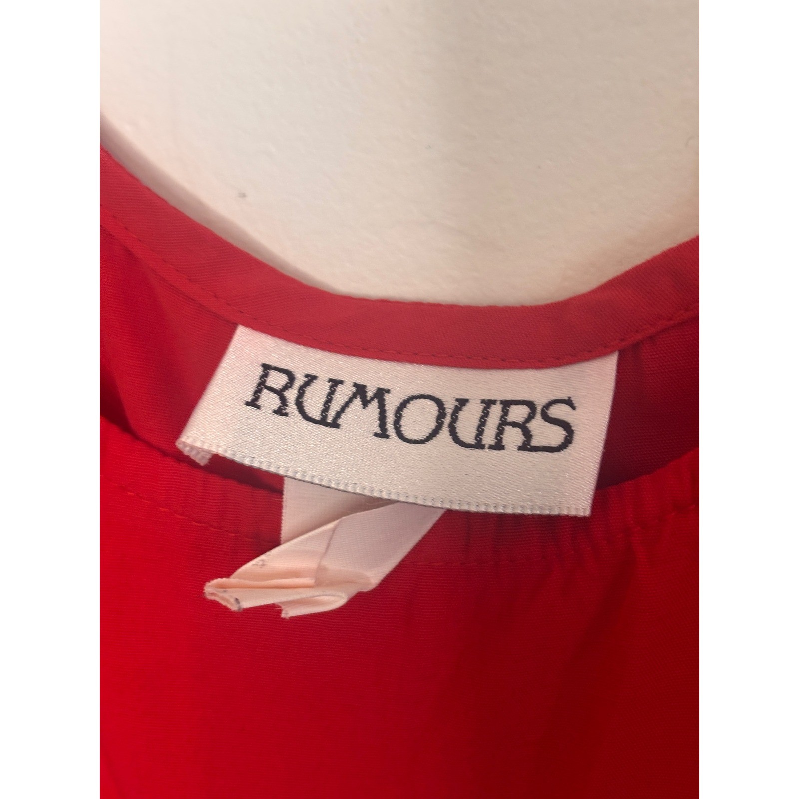 Rumours 80s Vintage Red Scoop Neck Tank Top Sleeveless Blouse Made in USA Large