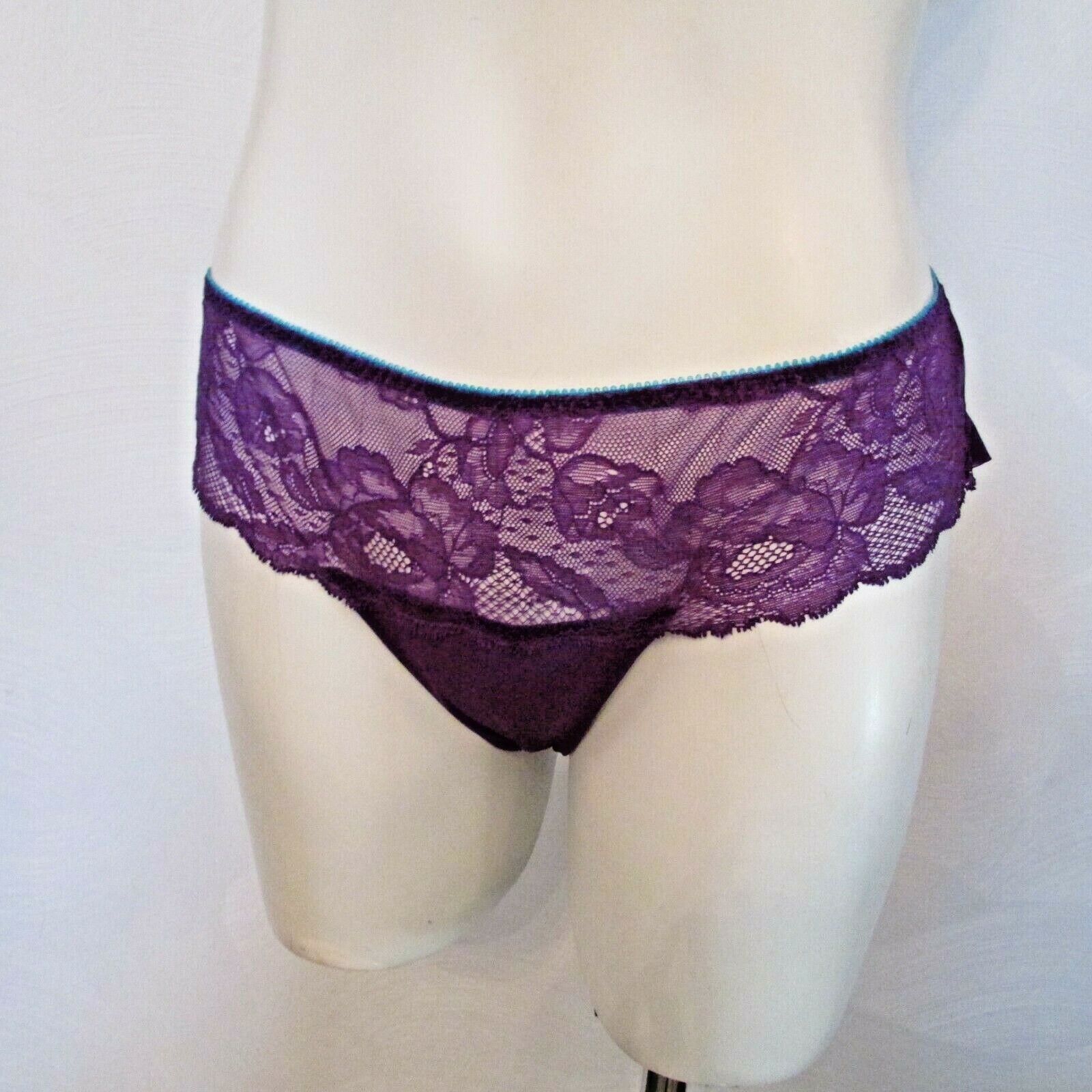 Victoria’s Secret Purple Mesh back Chantilly Lace Front Hiphugger Bikini Panty M