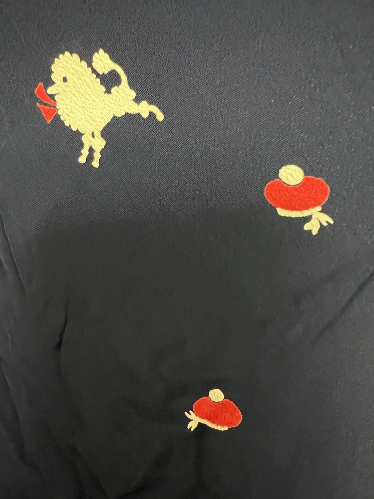 VTG 1950’s Poodle Dog Novelty Prints Blue Dress w Red Lining GOOD CONDITION S M