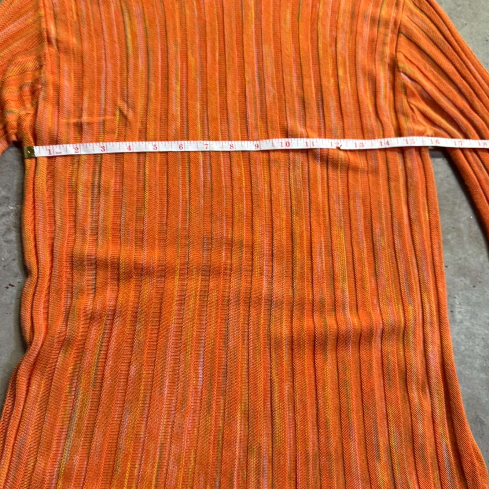 Zara Women’s Orange Ribbed Knit Bell Sleeve Sweater Sz S 70’s Retro Y2k Hippie