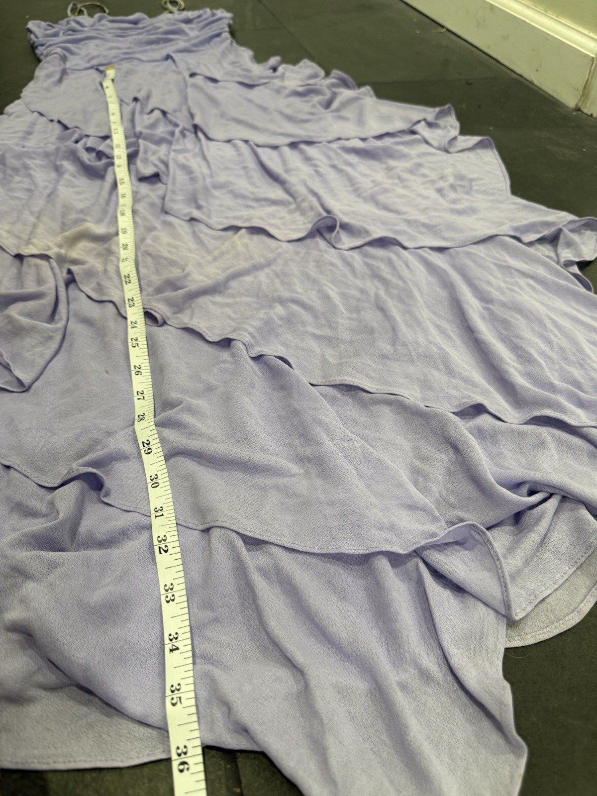 Vntg 1970s/1980s Lilac Purple Ruffle Maxi Dress Fairy Cottage Core Princess XS