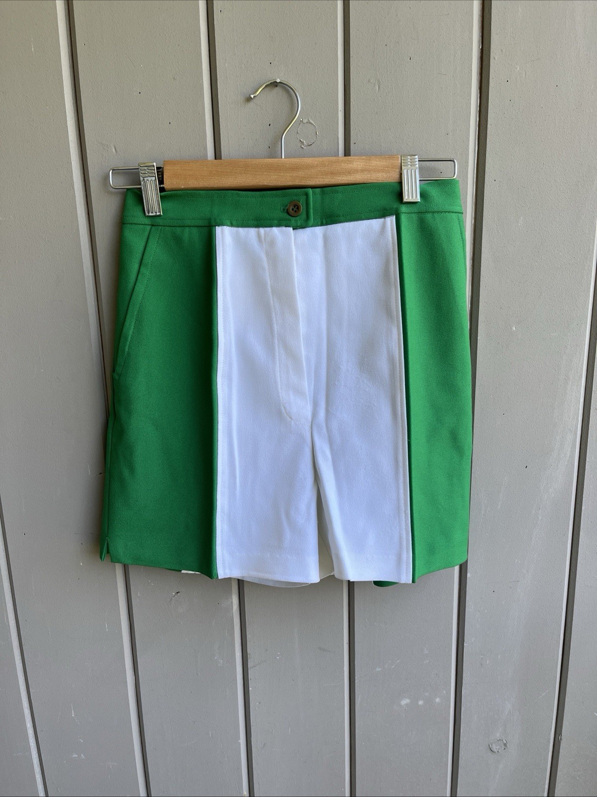 Vintage 1960’s Green and White Pro Keds Shorts 27 Inch Waist Retro