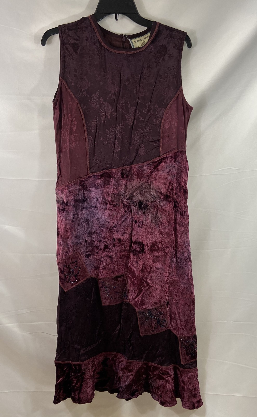 Vintage Boutique For CountryWear Women’s Purple Velvet Floral Maxi Dress Sz P/M