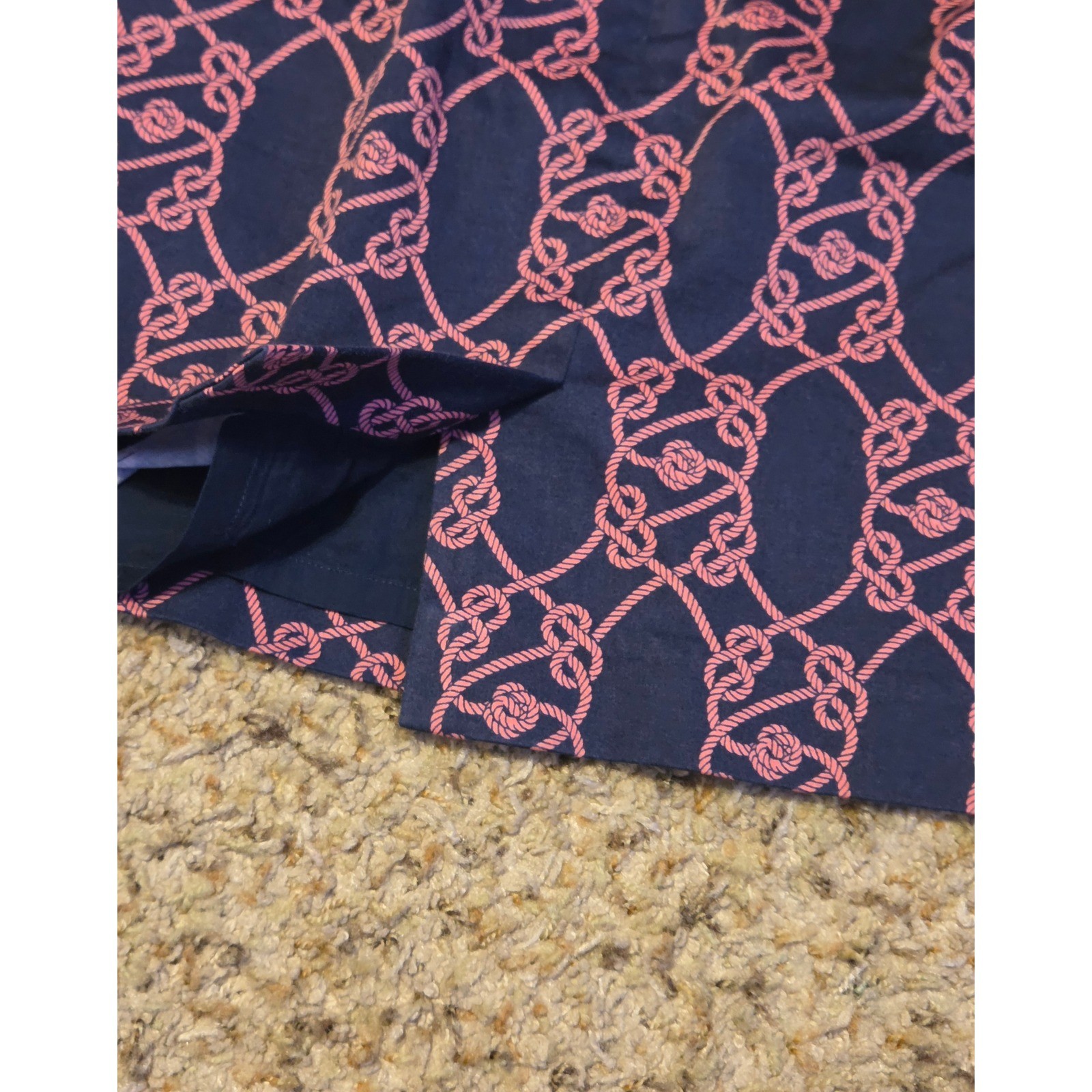 Vineyard Vines Nautical Rope Print Skirt Women’s Size 8 Blue Pink Back Zip Up