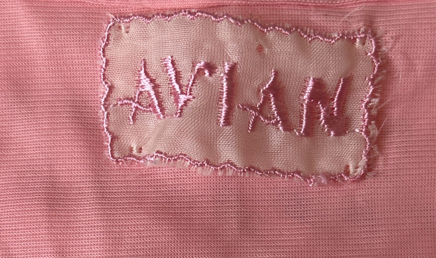 Vintage Avian Nylon Maxi Nightgown, Embroidered Cut Out, Pink, V Neck, Size S