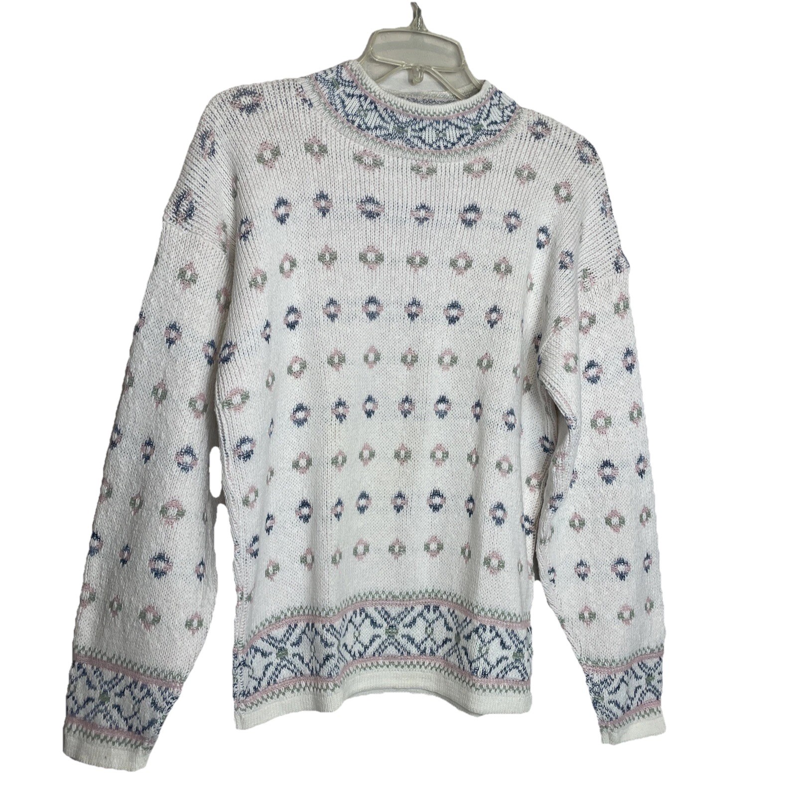 NWT VTG Across America Maven Ltd Knit Fairy Kei Mock Neck Cotton Sweater Size L