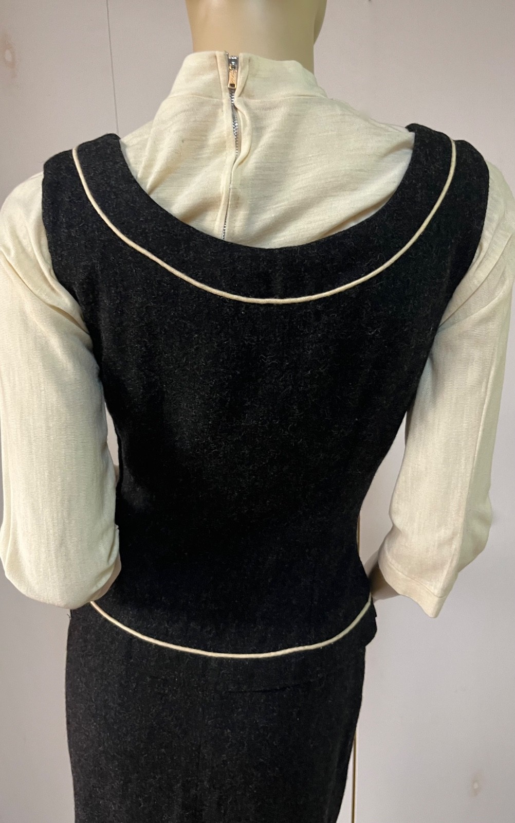 Vintage 1940s 1950s 2 PC David/Carole King Wool/Acrilan Dress Ensemble Bust 34