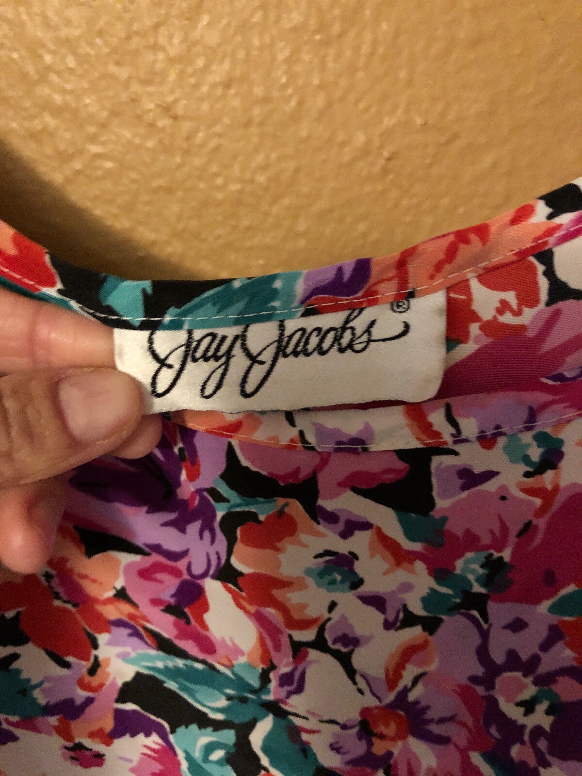 Vintage JAY JACOBS Polyester Tank Top Floral 1990 M Career Sleeveless 90’s