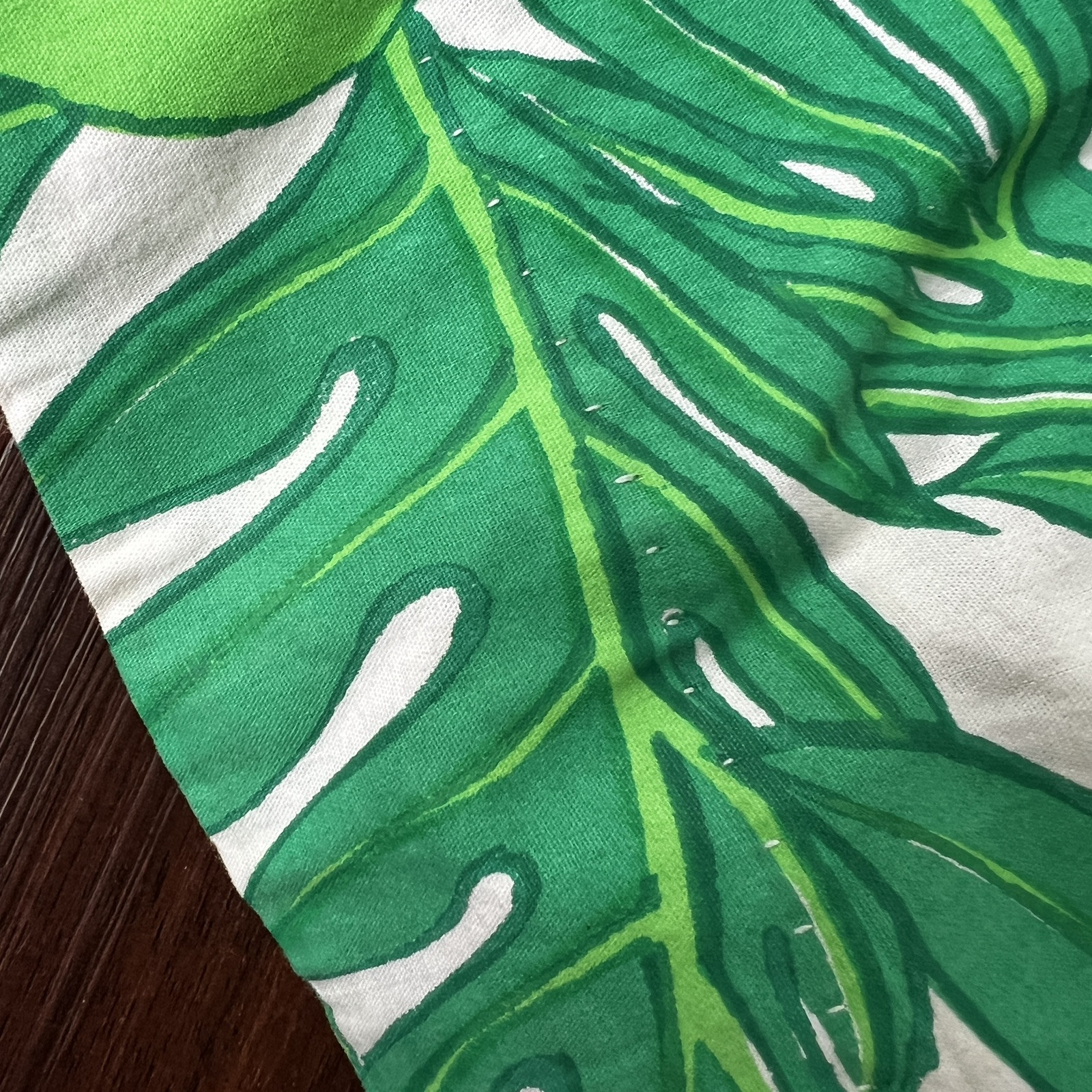 Vintage Ruth Clarage Green Palm Leaves + Lime Tunic + Hot Shorts Resort Set XS