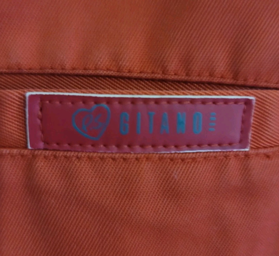 Vintage 80s Tomato Red Gitano Pants Size 8 Zipper Pocket Oversized Pockets