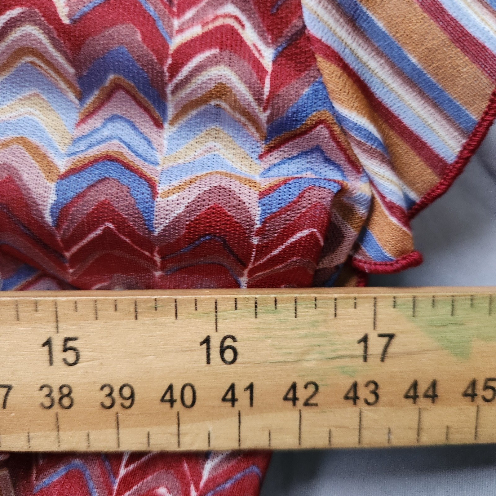 Vintage Strait Line Dress Rockabilly Chevron Striped Multicolor Sheer Ruffle