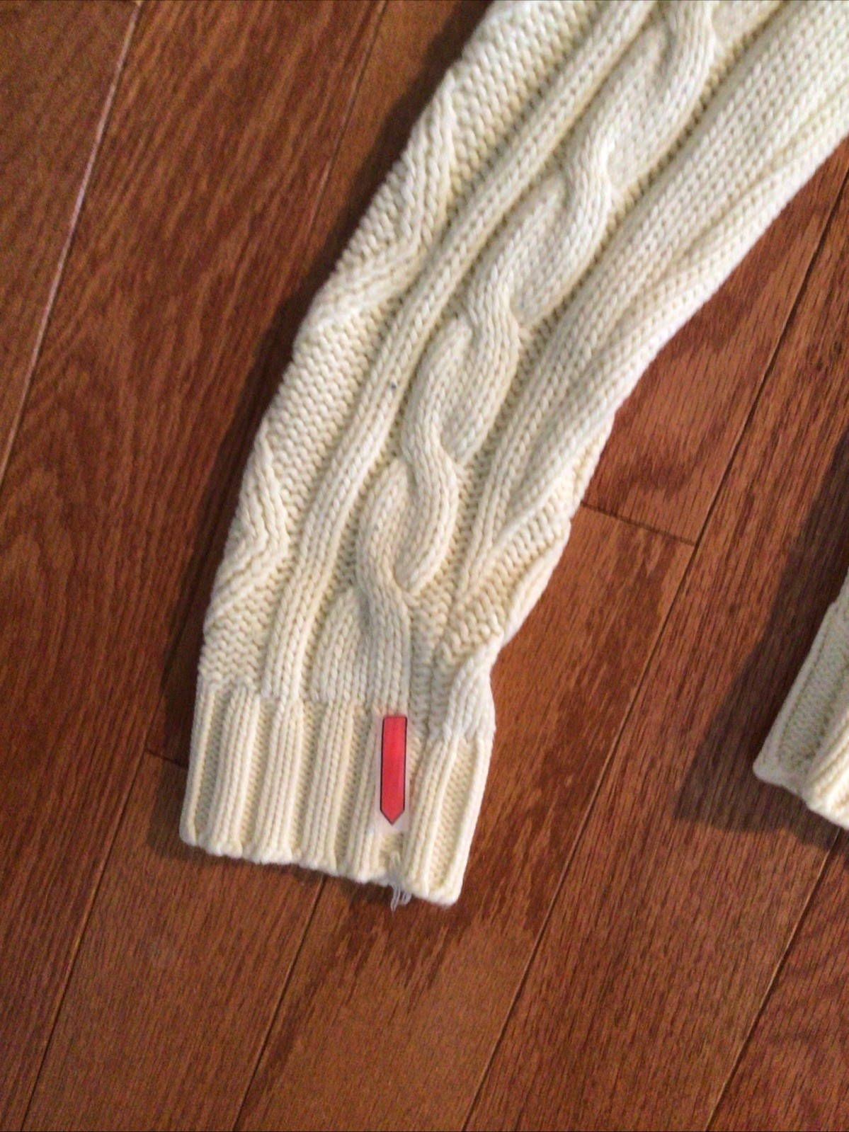 Harcrest Vintage Women’s Cream Classic Fisherman Cable Knit Sweater Large