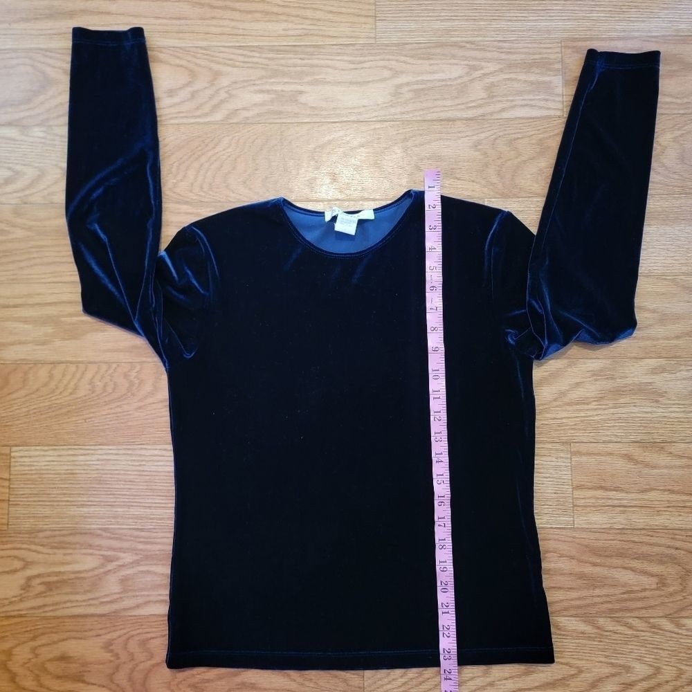 90’s Vintage Crushed Velvet Long Sleeve Blouse