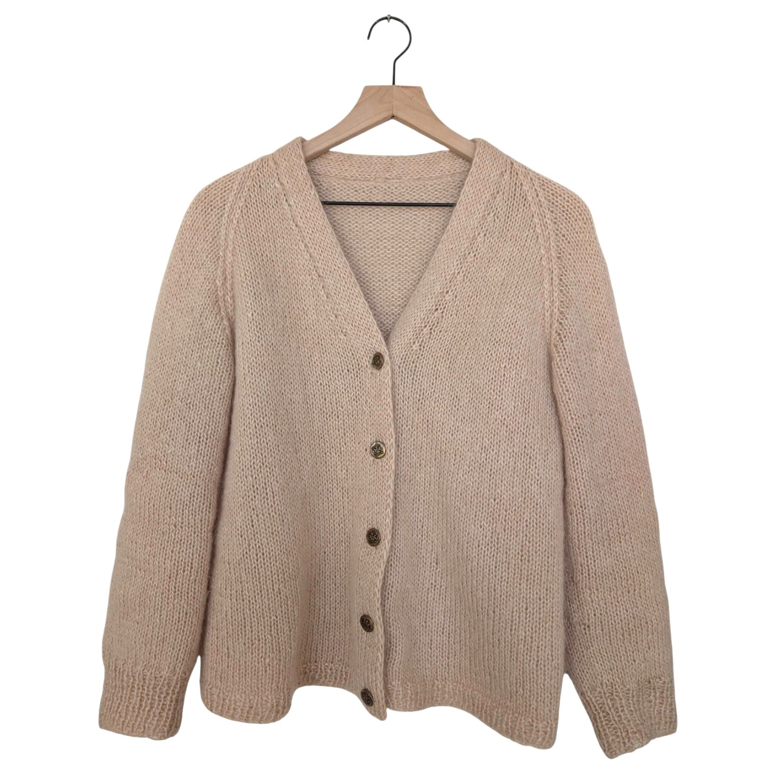 Vintage Hand Knit Cardigan Sweater