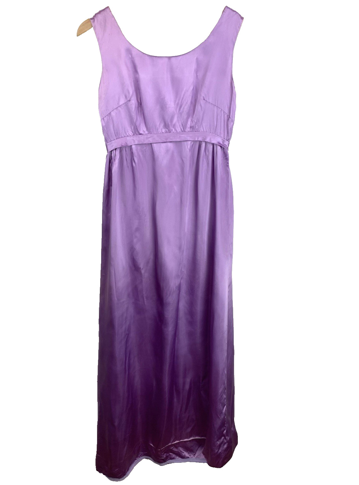 Vintage Dress Purple Satin Sleeveless XS Empire Waist Bridesmaid – Hem Out