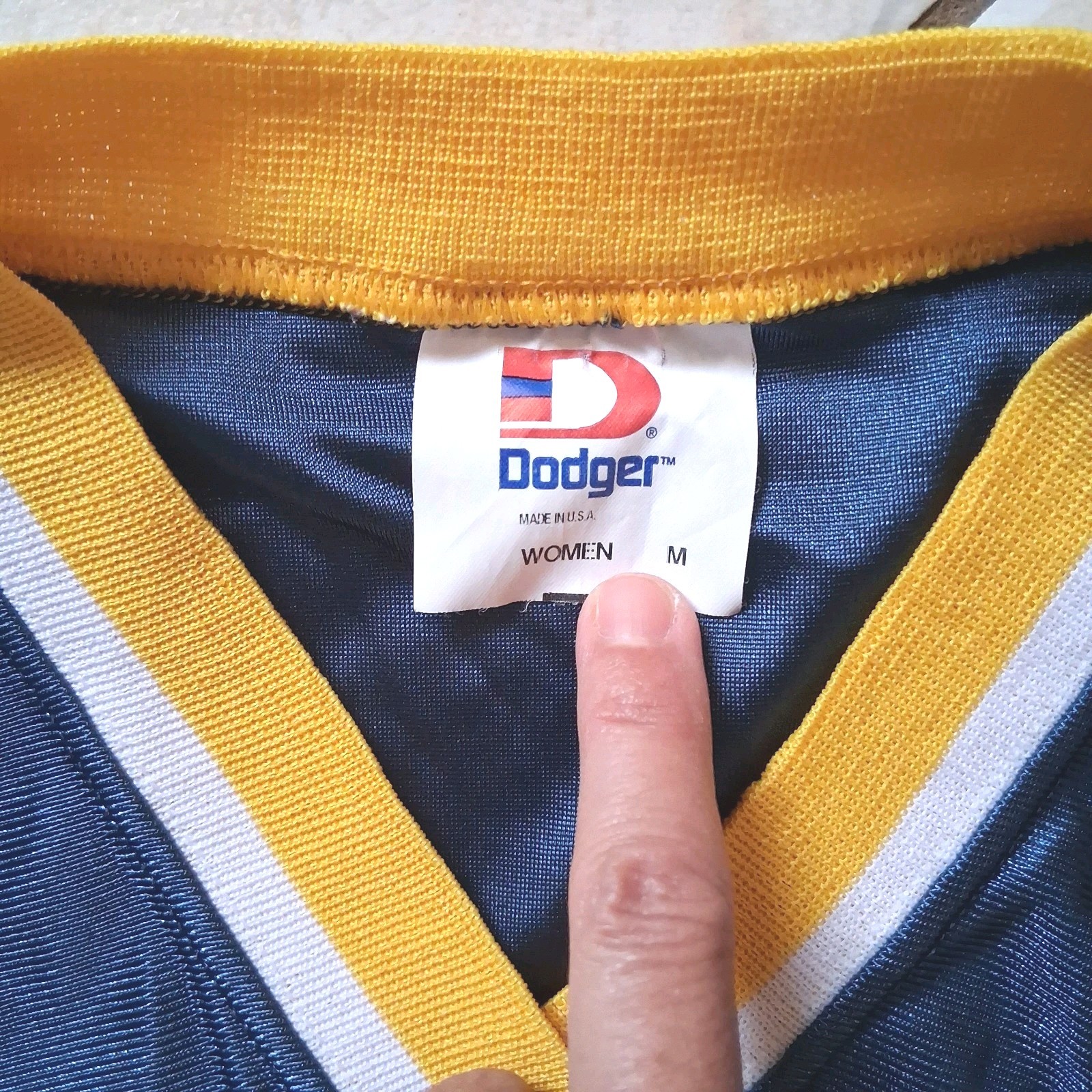 Vtg Dodger Sportswear Womens Mesh Jersey Shirt Medium Blue Retro Made USA Sport