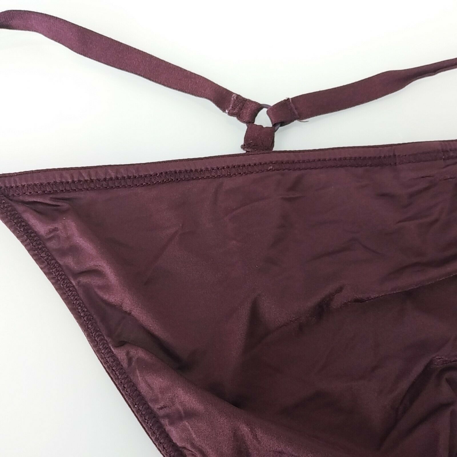 Vintage Shiny Stretchy Satin G String Panties Grape Purple Second Skin L XL