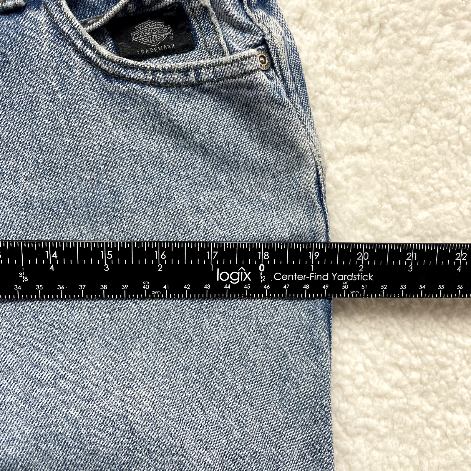 Vintage Harley Davidson Jeans 12 30 Long Tall Womens Bootcut Light Wash Mid Rise