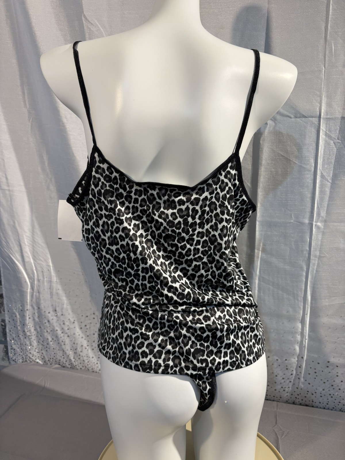 MAIDENFORM vintage NWT ANIMAL PRINT CAMI THONG SET Polyester/Spandex size XLarge