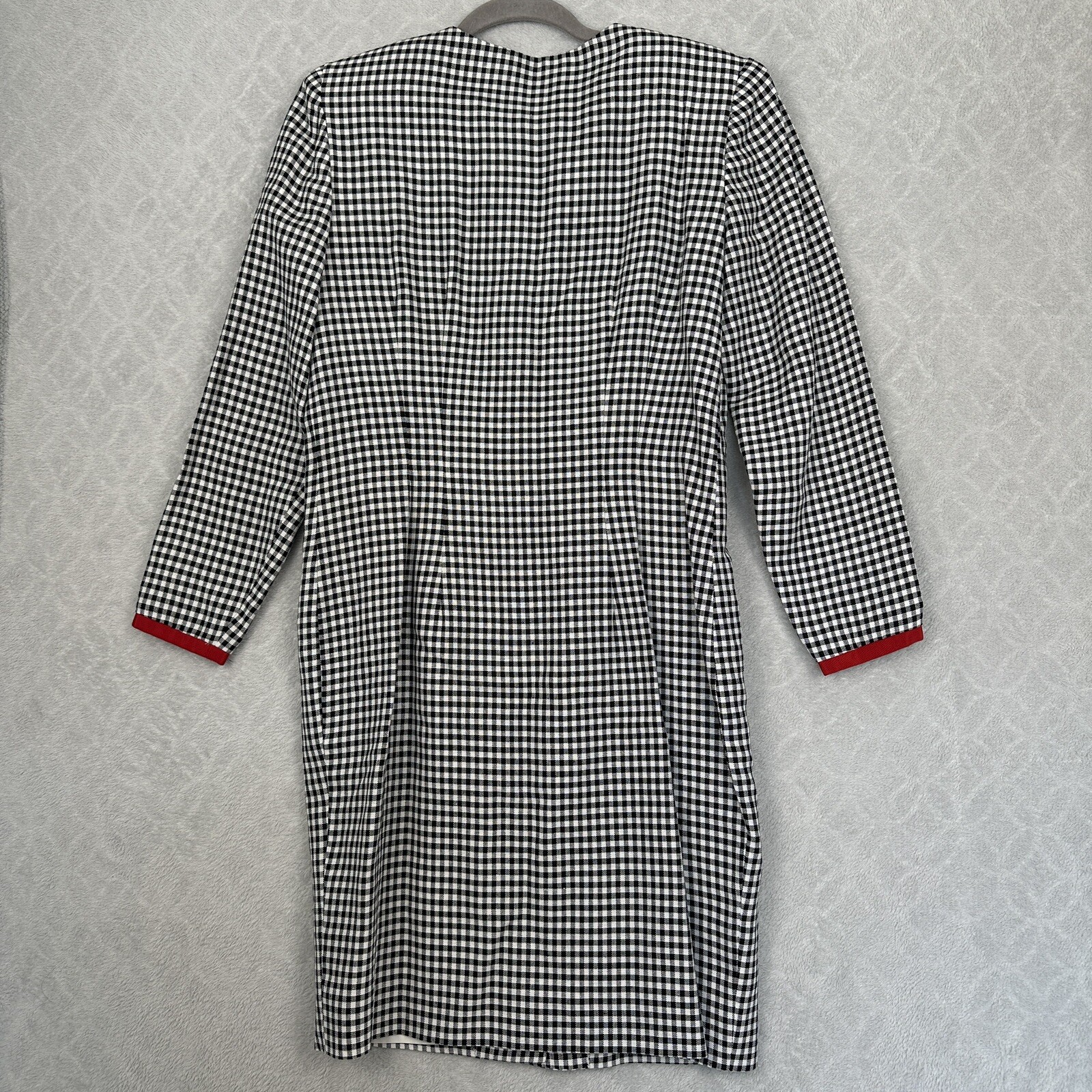 Vtg Gillian Dress 8 Gingham Sheath USA ILGWU Union 80s 90s Career Office Retro