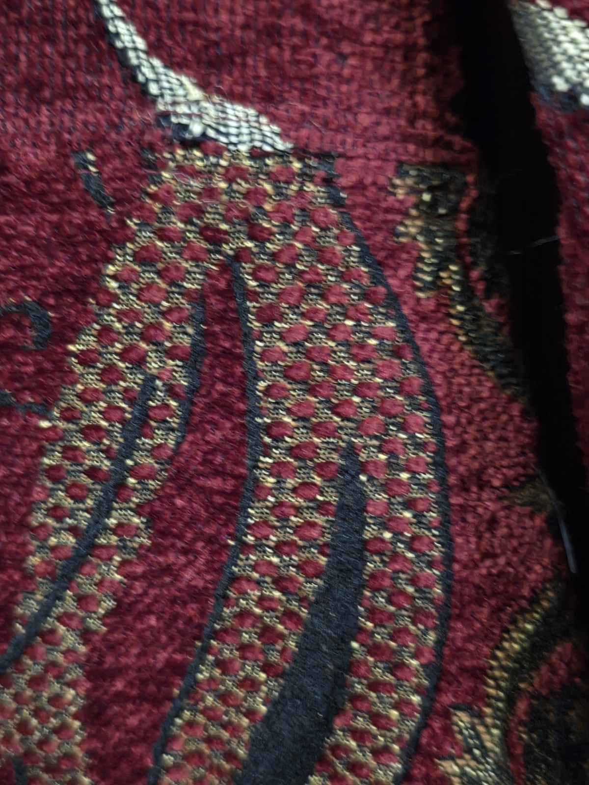 Vintage YakMagik Blazer Women’s L Red Black Gold Tapestry Embroidered