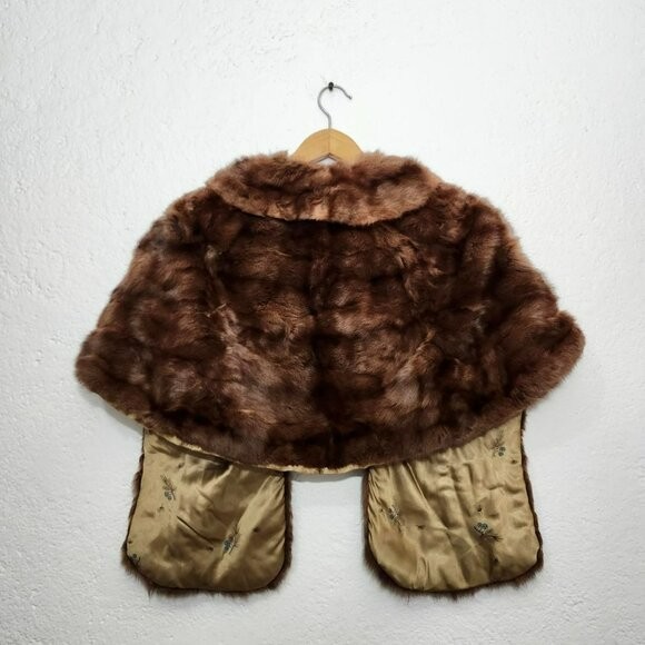 vintage brown fur stole