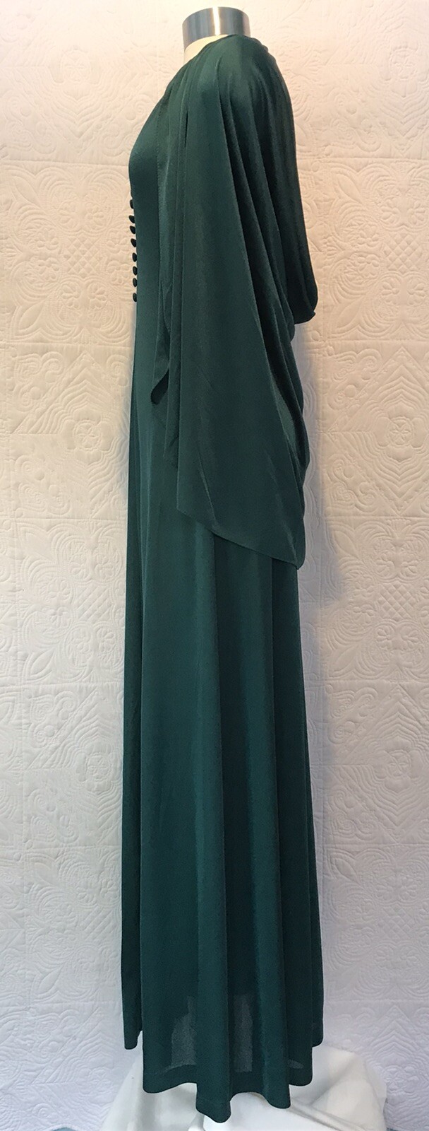 Vintage 70s Halter Maxi Dress With Capelet Green 9/10 Boho Disco Awesome!