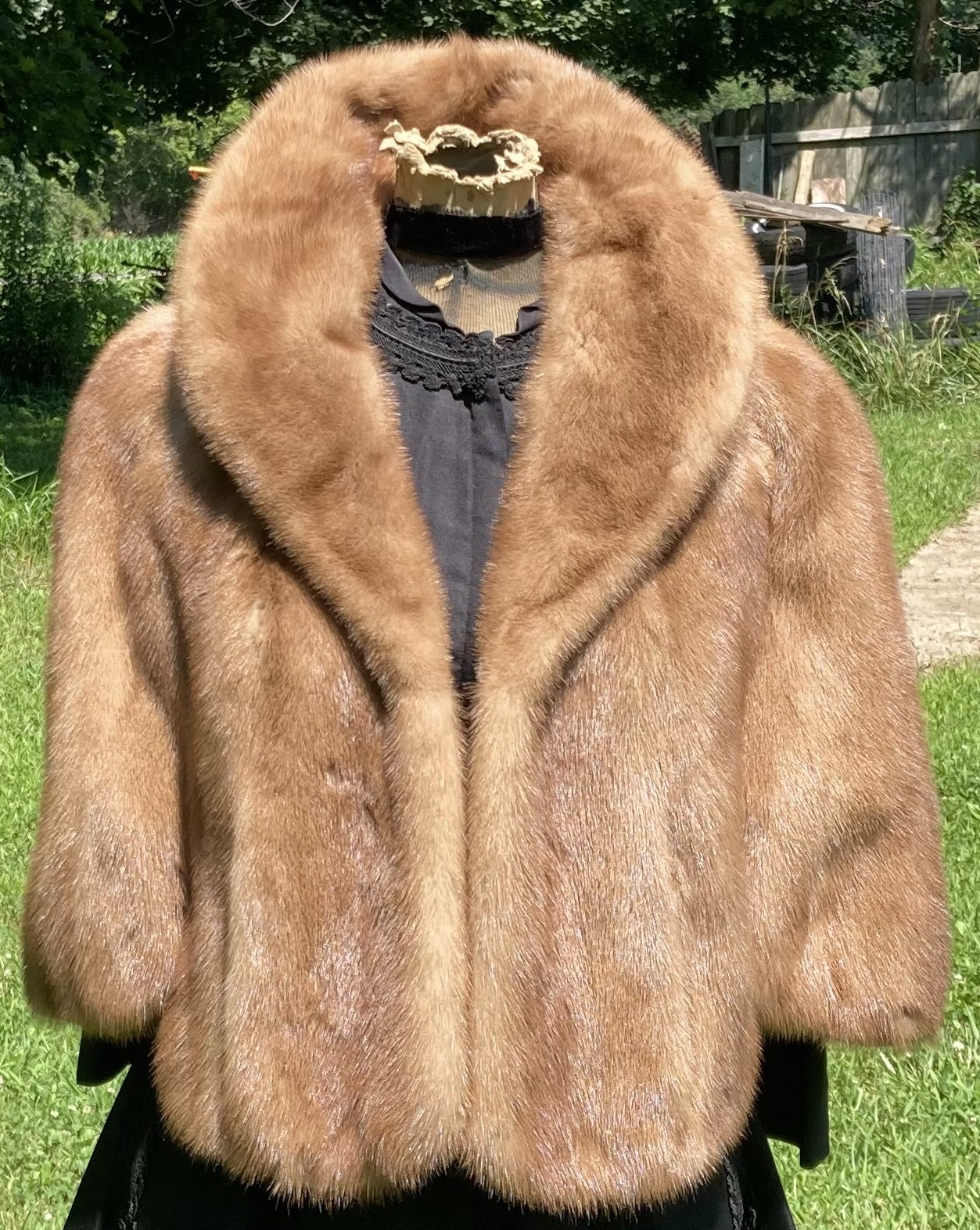 GUC Vtg 1950s Champagne Sable Fur Stole Shawl Jones Fur Service NC & W.VA