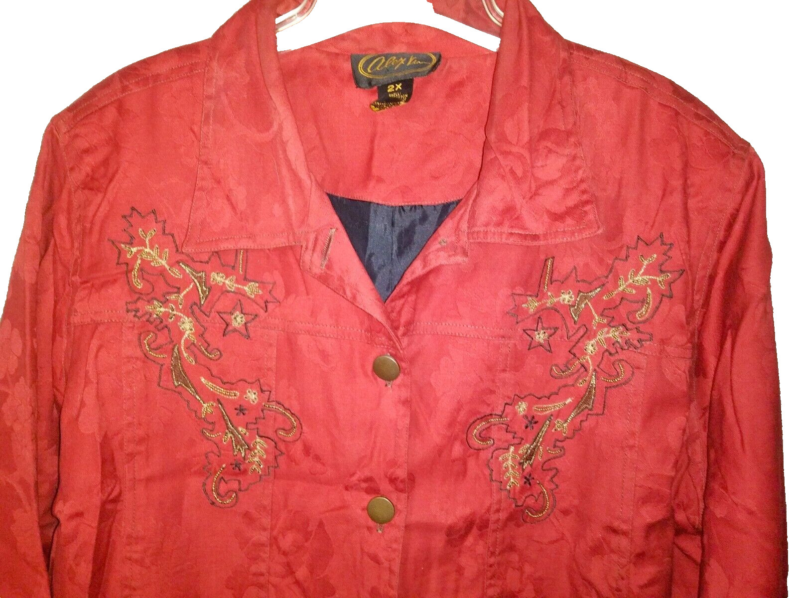 Alex Kim Embroidered Floral Print 2X Jacket