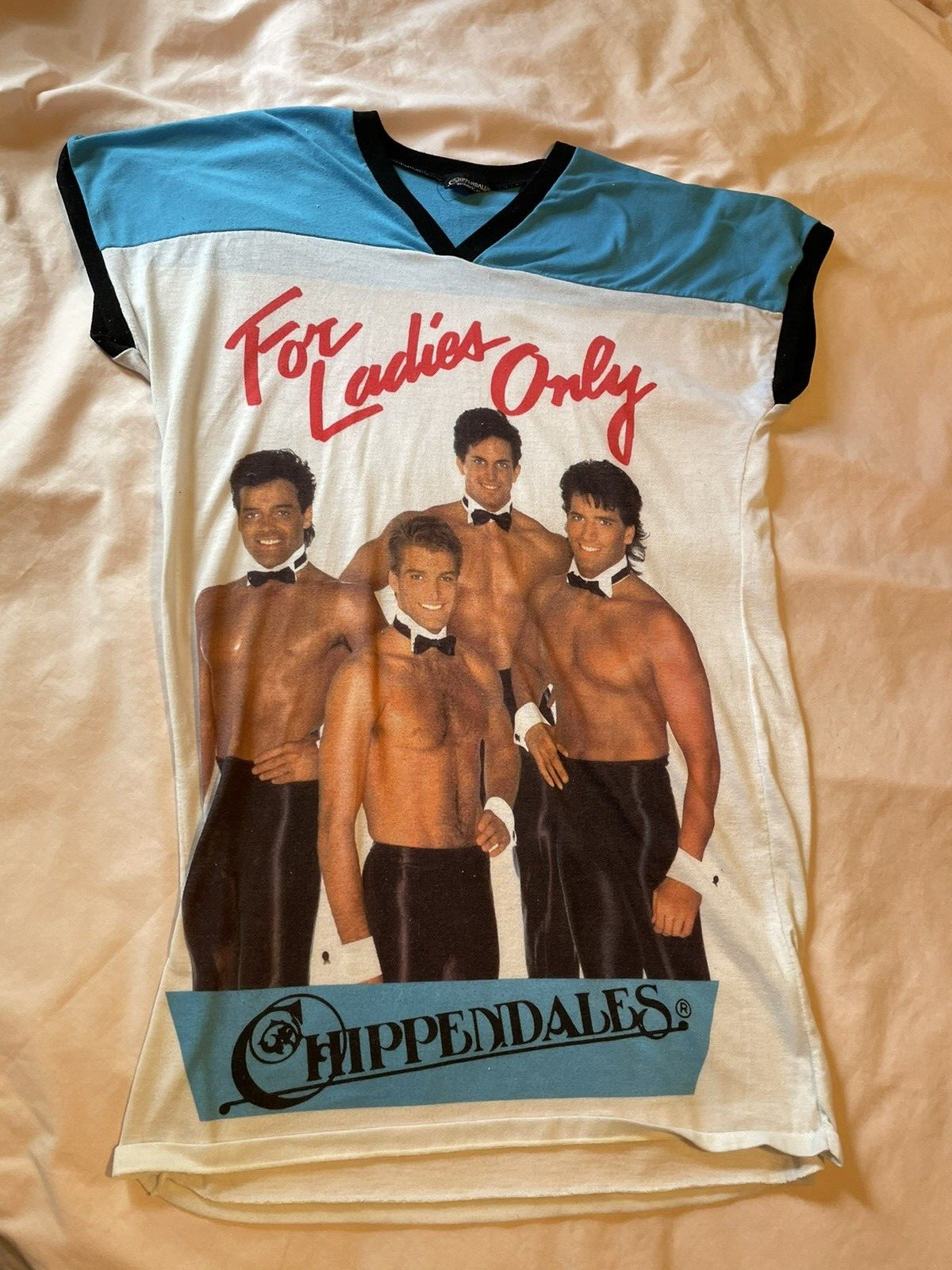 Vintage 1980’s Chippendales Womens Nightshirt OSFA Male Dancers Gay Interest