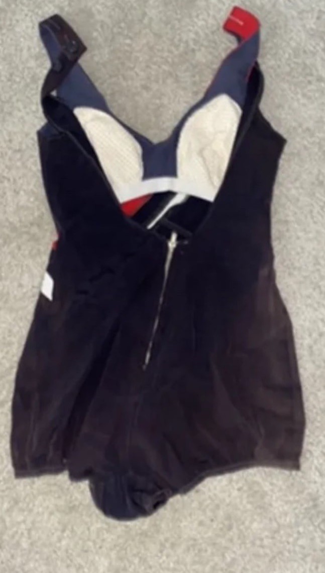 Womens VTG Mid Century 1950s 1 Pc swimsuit Play suit Sz 34/12 Rockabilly Pin Up