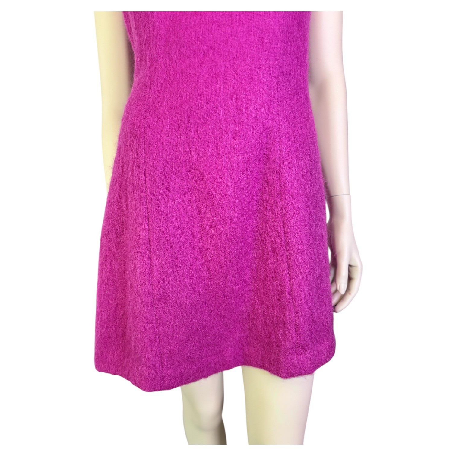 Fuchsia, Hot Pink Mohair Sleeveless Mini Dress M