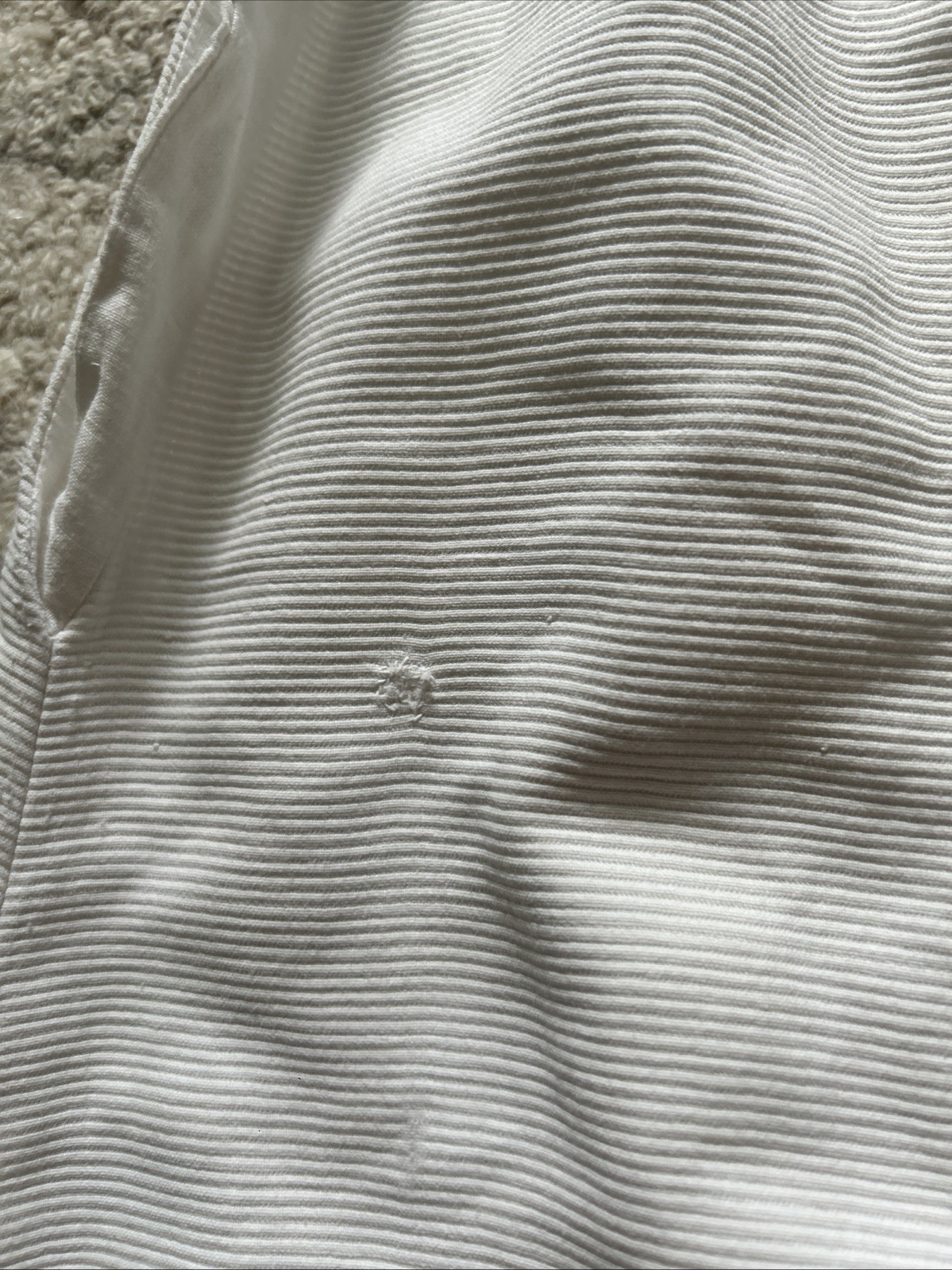 Antique White Heavy Ribbed Cotton Petticoat Patched Area