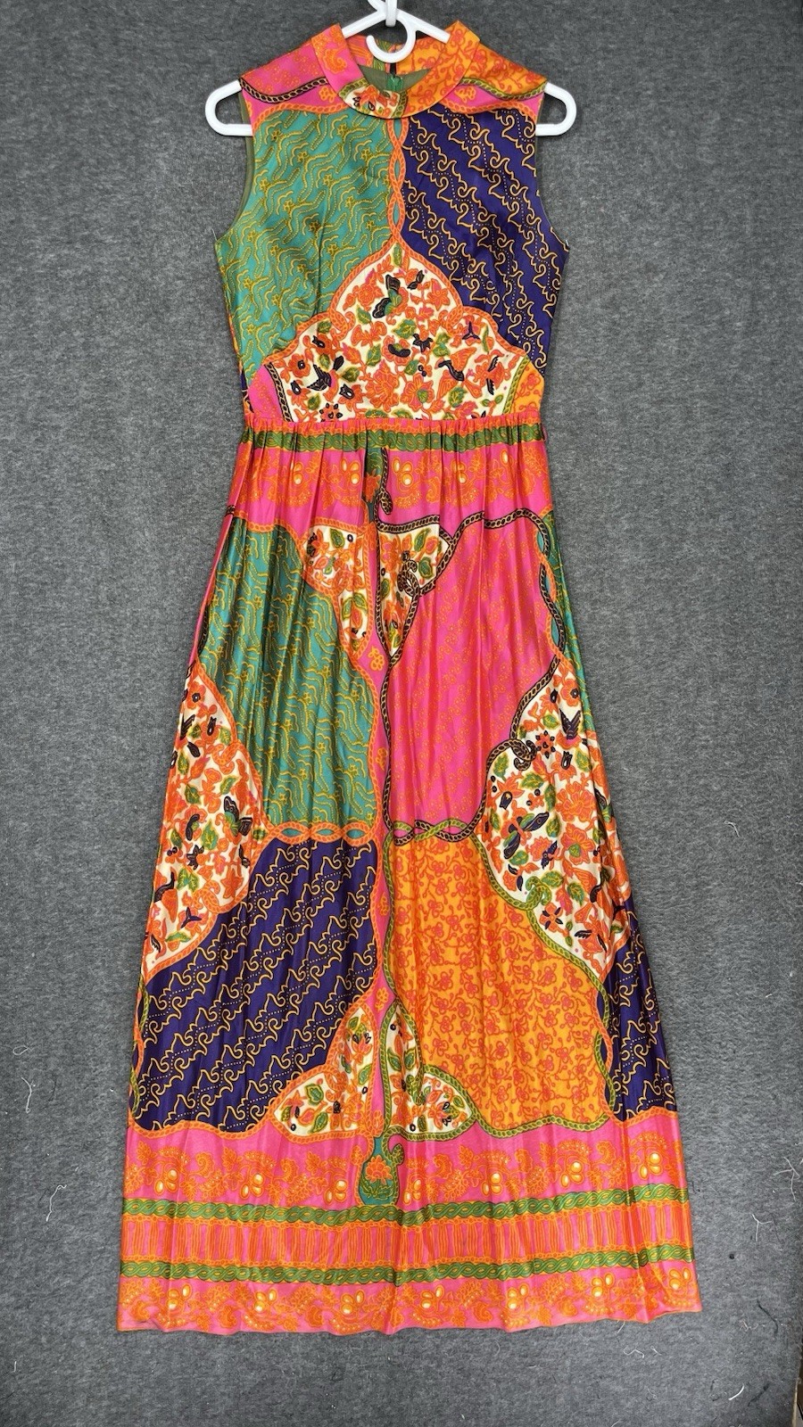 Vintage H/B Jrs of California Maxi Dress Size XS Psychedelic Mod Hippie 60s 70s