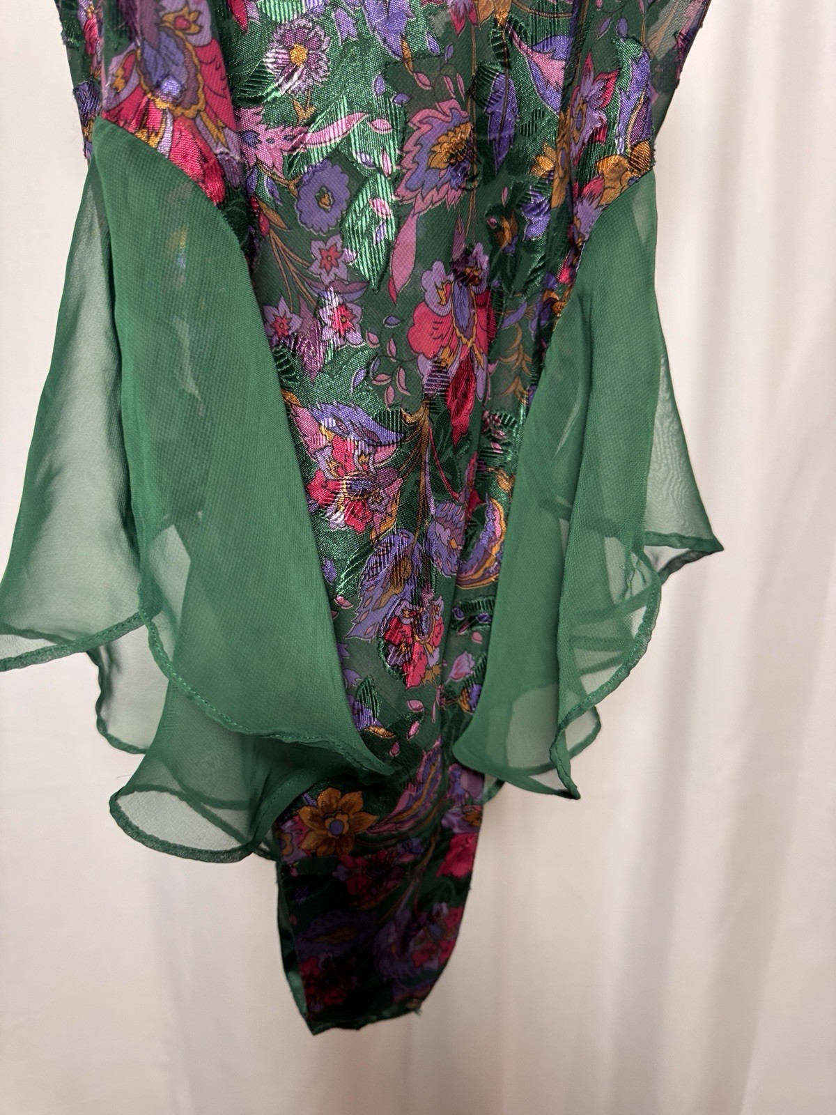 Vintage Victorias Secret Gold Label Teddy Green Lace and Floral Womens Small