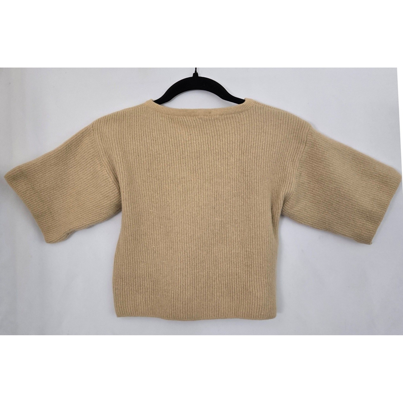 Vintage Loubella Made in Italy Angora Wool Blend Ribbed Sweater Short Sleeve S
