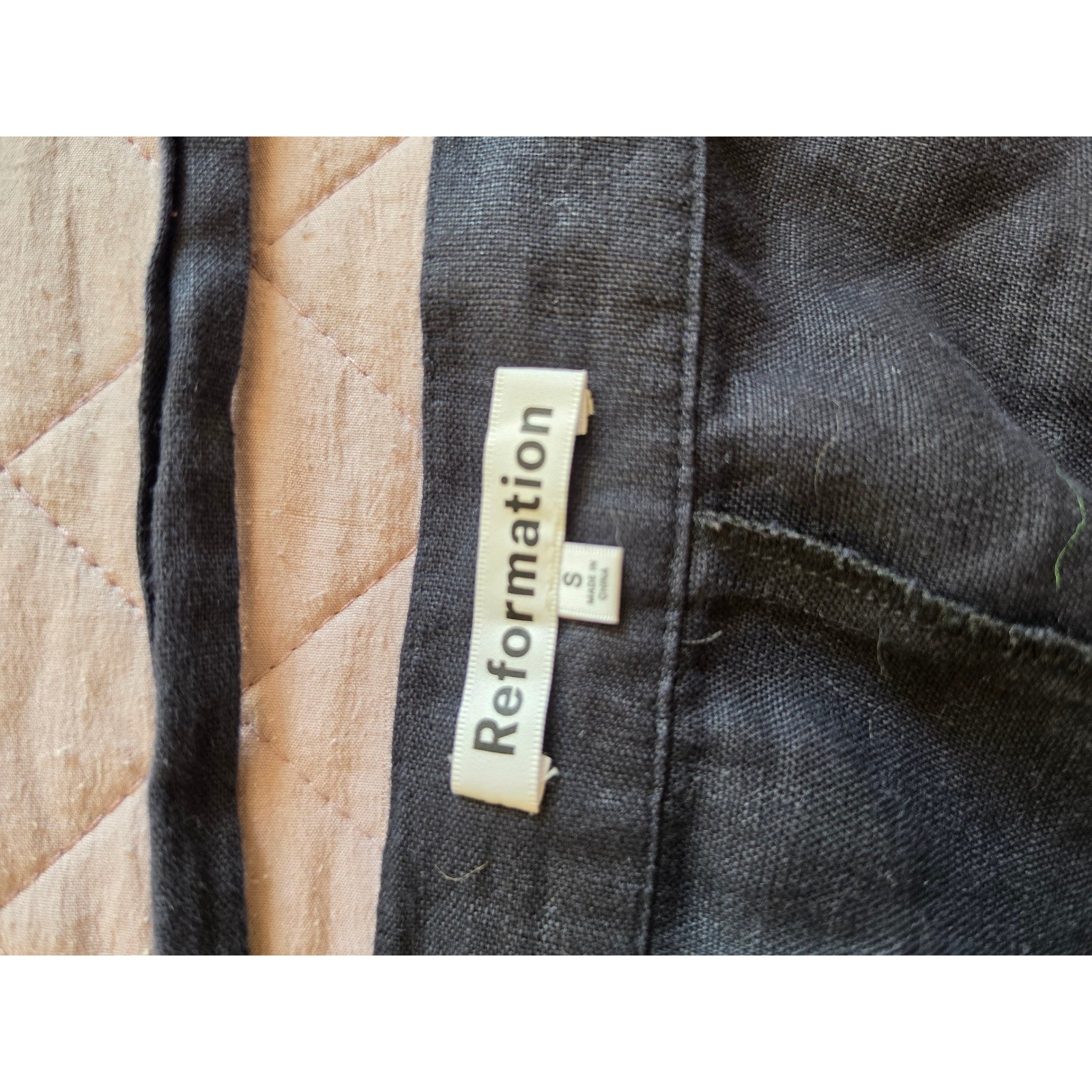 Reformation Julep Black Linen Minimalist Old Money Resort Light Midi Skirt sz S