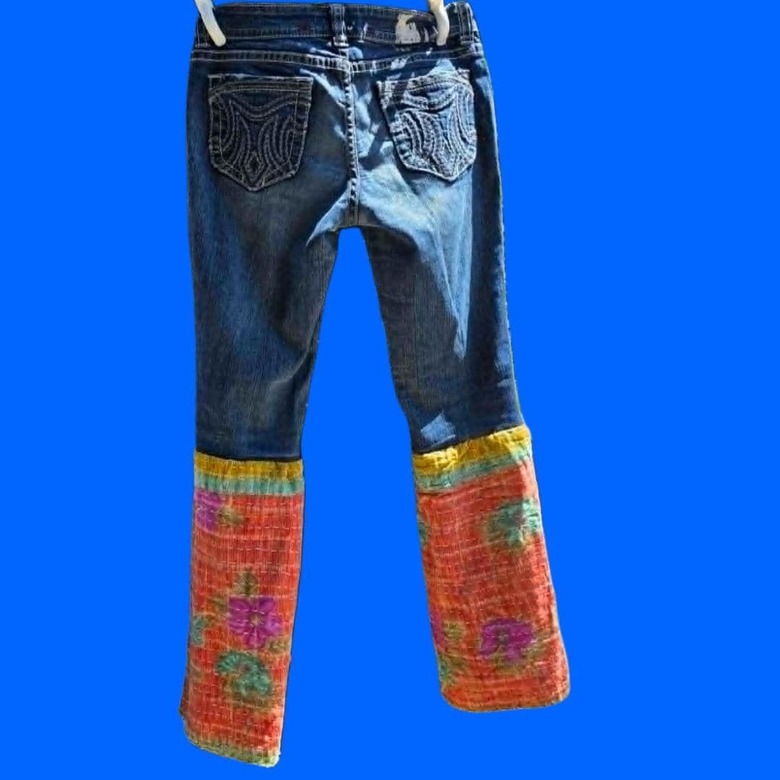 Vintage MEK Denim Kantha Quilt Bell Bottom Jeans – 29/34