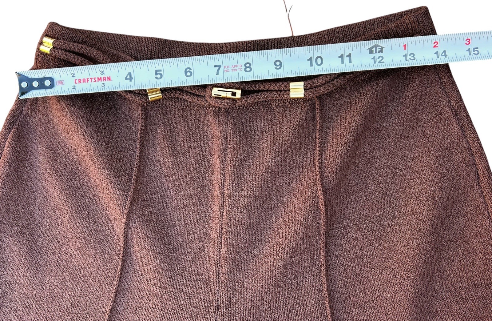 Vintage ST. JOHN MARIE GRAY Brown Knit Logo Slacks Sweater Pants Old Money 8